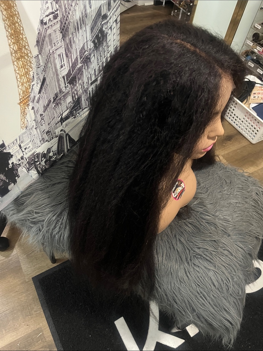 Natural Black Lace Front Wig - Sleek Long Straight Style - Picture 3 of 8